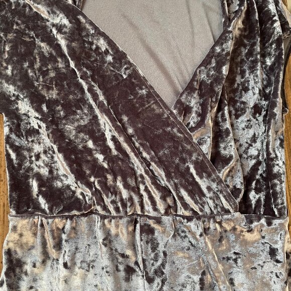 Silver Velvet Jumpsuit - Picture 2 of 5